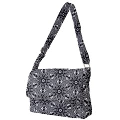 Black And White Pattern Full Print Messenger Bag