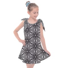 Black And White Pattern Kids  Tie Up Tunic Dress by Simbadda