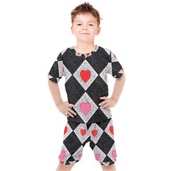 Diamonds Hearts Mosaic Pattern Kid s Set by Simbadda