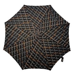 Rattan Wood Background Pattern Hook Handle Umbrellas (large)