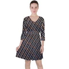 Rattan Wood Background Pattern Ruffle Dress by Simbadda