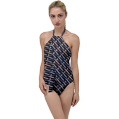 Rattan Wood Background Pattern Go With The Flow One Piece Swimsuit