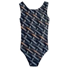 Rattan Wood Background Pattern Kids  Cut-out Back One Piece Swimsuit