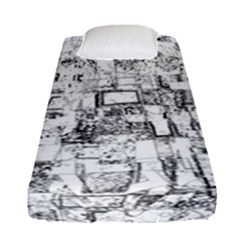 Black And White Background Wallpaper Pattern Fitted Sheet (single Size) by Simbadda