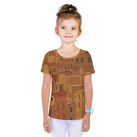 Roof Building Canvas Roofscape Kids  One Piece Tee by Simbadda