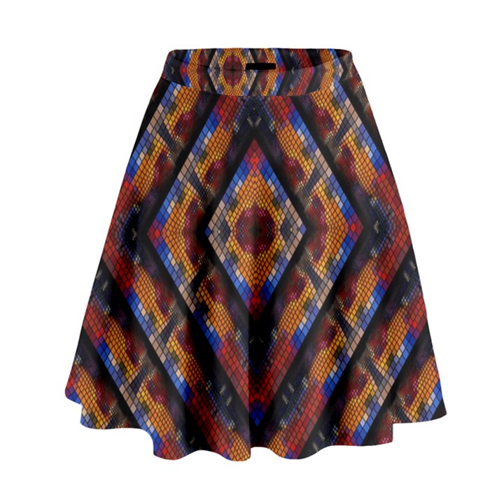 Kaleidoscope Art Pattern Ornament High Waist Skirt