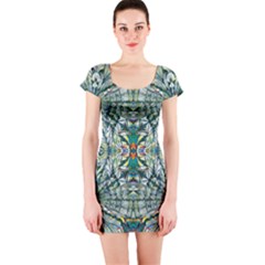 Pattern Design Pattern Geometry Short Sleeve Bodycon Dress by Simbadda