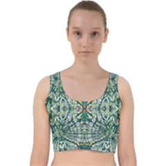 Pattern Design Pattern Geometry Velvet Racer Back Crop Top by Simbadda