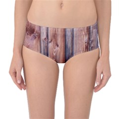 Wood Boards Wooden Wall Wall Boards Mid-waist Bikini Bottoms by Simbadda