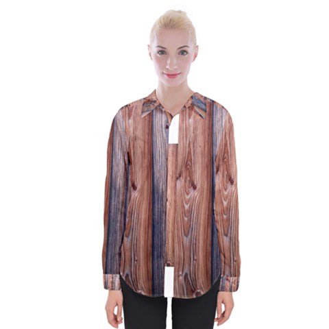 Wood Boards Wooden Wall Wall Boards Womens Long Sleeve Shirt by Simbadda