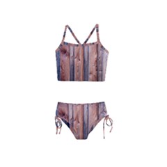 Wood Boards Wooden Wall Wall Boards Girls  Tankini Swimsuit by Simbadda