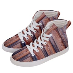 Wood Boards Wooden Wall Wall Boards Men s Hi-top Skate Sneakers by Simbadda