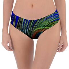 Peacock Feather Macro Peacock Bird Reversible Classic Bikini Bottoms by Simbadda