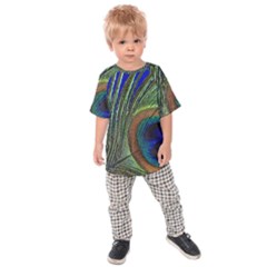 Peacock Feather Macro Peacock Bird Kids Raglan Tee