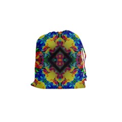 Kaleidoscope Art Pattern Ornament Drawstring Pouch (small) by Simbadda