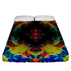 Kaleidoscope Art Pattern Ornament Fitted Sheet (queen Size) by Simbadda