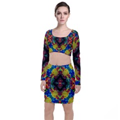 Kaleidoscope Art Pattern Ornament Top And Skirt Sets