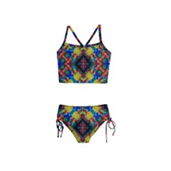 Kaleidoscope Art Pattern Ornament Girls  Tankini Swimsuit by Simbadda