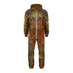 Wall Texture Pattern Carved Wood Hooded Jumpsuit (kids) by Simbadda