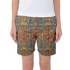 Wall Texture Pattern Carved Wood Women s Basketball Shorts by Simbadda