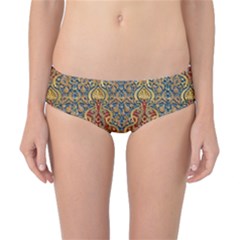 Wall Texture Pattern Carved Wood Classic Bikini Bottoms by Simbadda