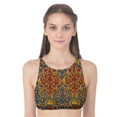 Wall Texture Pattern Carved Wood Tank Bikini Top by Simbadda