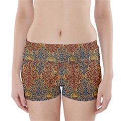 Wall Texture Pattern Carved Wood Boyleg Bikini Wrap Bottoms by Simbadda