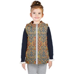 Wall Texture Pattern Carved Wood Kid s Hooded Puffer Vest