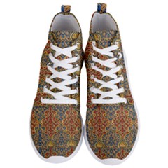 Wall Texture Pattern Carved Wood Men s Lightweight High Top Sneakers