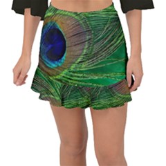 Peacock Feather Macro Peacock Bird Fishtail Mini Chiffon Skirt