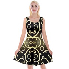 Black Embossed Swirls In Gold By Flipstylez Designs Reversible Velvet Sleeveless Dress