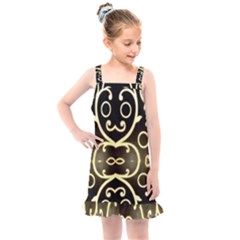 Black Embossed Swirls In Gold By Flipstylez Designs Kids  Overall Dress