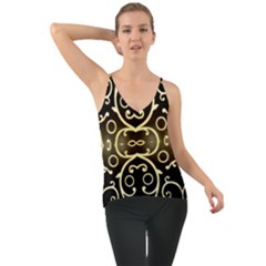 Black Embossed Swirls In Gold By Flipstylez Designs Chiffon Cami