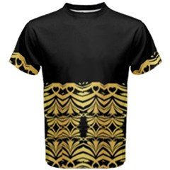 Black Vintage Background With Golden Swirls By Flipstylez Designs  Men s Cotton Tee by flipstylezfashionsLLC