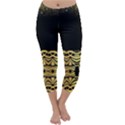 Black Vintage Background With Golden swirls By FlipStylez Designs  Capri Winter Leggings  View1