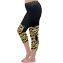 Black Vintage Background With Golden swirls By FlipStylez Designs  Capri Winter Leggings  View2