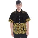 Black Vintage Background With Golden swirls By FlipStylez Designs  Men s Short Sleeve Shirt View1