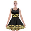 Black Vintage Background With Golden swirls By FlipStylez Designs  Velvet Skater Dress View1