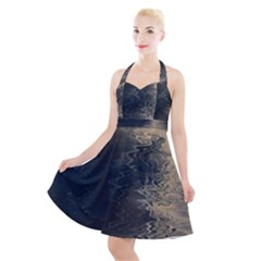 Midnight Halter Party Swing Dress 