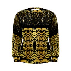 Black Vintage Background With Golden Swirls By Flipstylez Designs  Women s Sweatshirt by flipstylezfashionsLLC