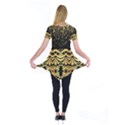 Black Vintage Background With Golden swirls By FlipStylez Designs  Short Sleeve Tunic  View2