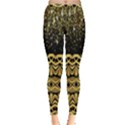 Black Vintage Background With Golden swirls By FlipStylez Designs  Inside Out Leggings View1