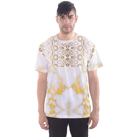 Ivory Marble  In Gold By Flipstylez Designs Men s Sports Mesh Tee by flipstylezfashionsLLC