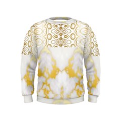 Ivory Marble  In Gold By Flipstylez Designs Kids  Sweatshirt by flipstylezfashionsLLC