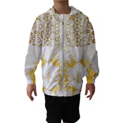 Ivory Marble  In Gold By Flipstylez Designs Hooded Windbreaker (kids)