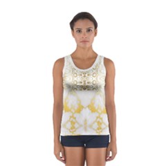 Ivory Marble  In Gold By Flipstylez Designs Sport Tank Top  by flipstylezfashionsLLC