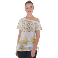 Ivory Marble  In Gold By Flipstylez Designs Tie-up Tee