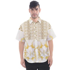 Ivory Marble  In Gold By Flipstylez Designs Men s Short Sleeve Shirt