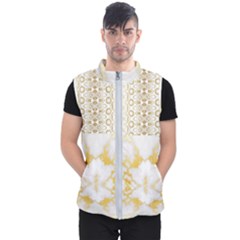 Ivory Marble  In Gold By Flipstylez Designs Men s Puffer Vest