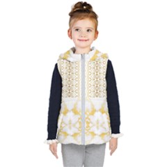 Ivory Marble  In Gold By Flipstylez Designs Kid s Hooded Puffer Vest